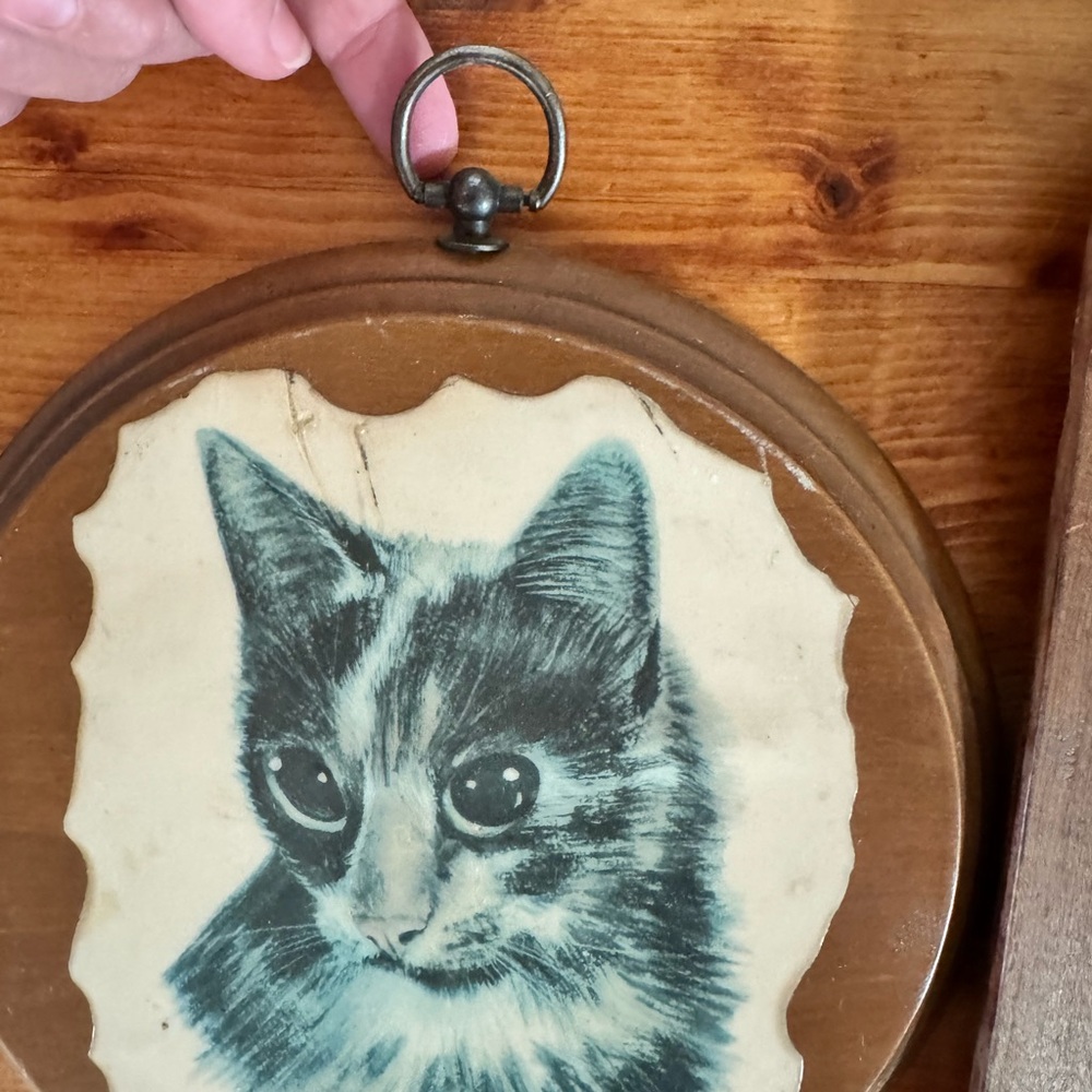 Cat Art Wall Decor Set - Blue and Brown - Picture 9 of 12